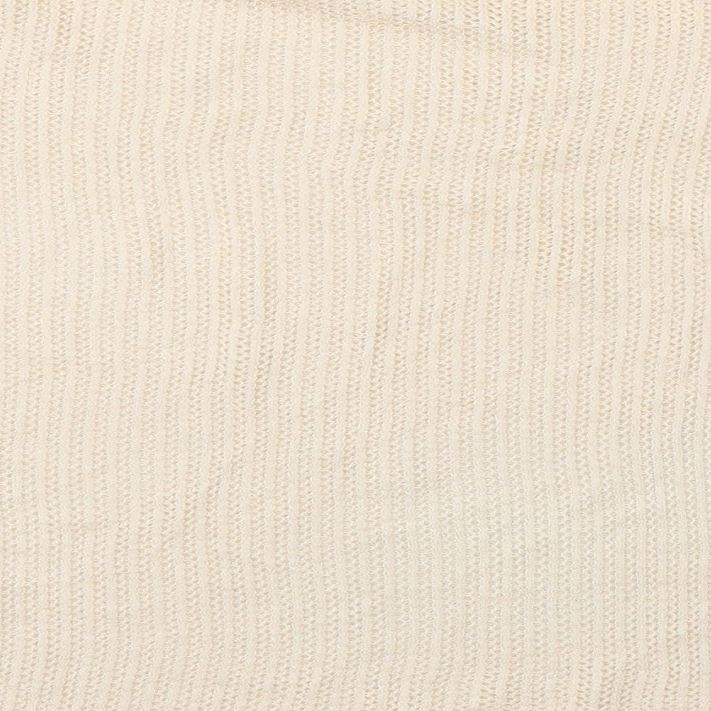 Zara Womens Ivory Round Neck  Acrylic Pullover Jumper Size S