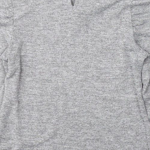 M&Co Womens Grey  Polyester Jersey T-Shirt Size 10 Round Neck