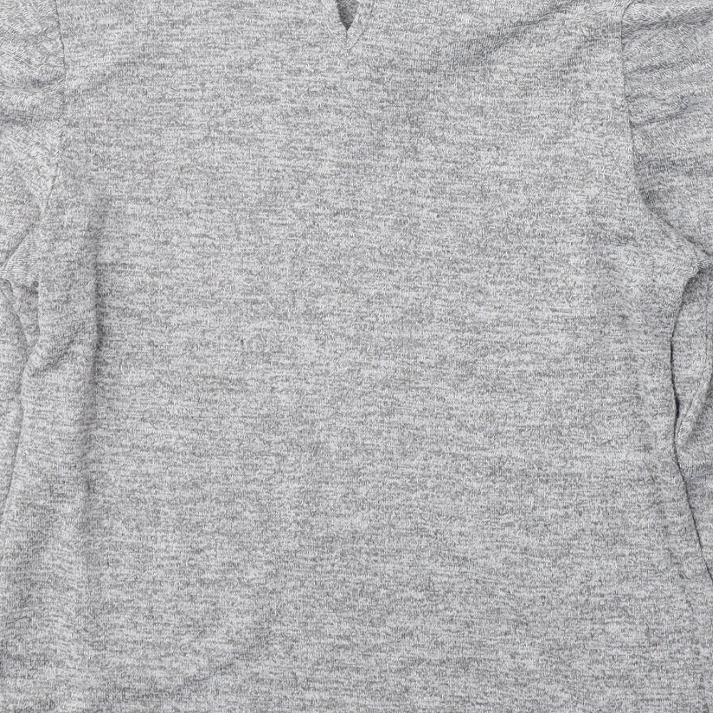 M&Co Womens Grey  Polyester Jersey T-Shirt Size 10 Round Neck