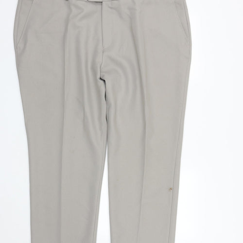 Premier Man Mens Beige  Polyester Trousers  Size 44 in L30 in Regular Zip