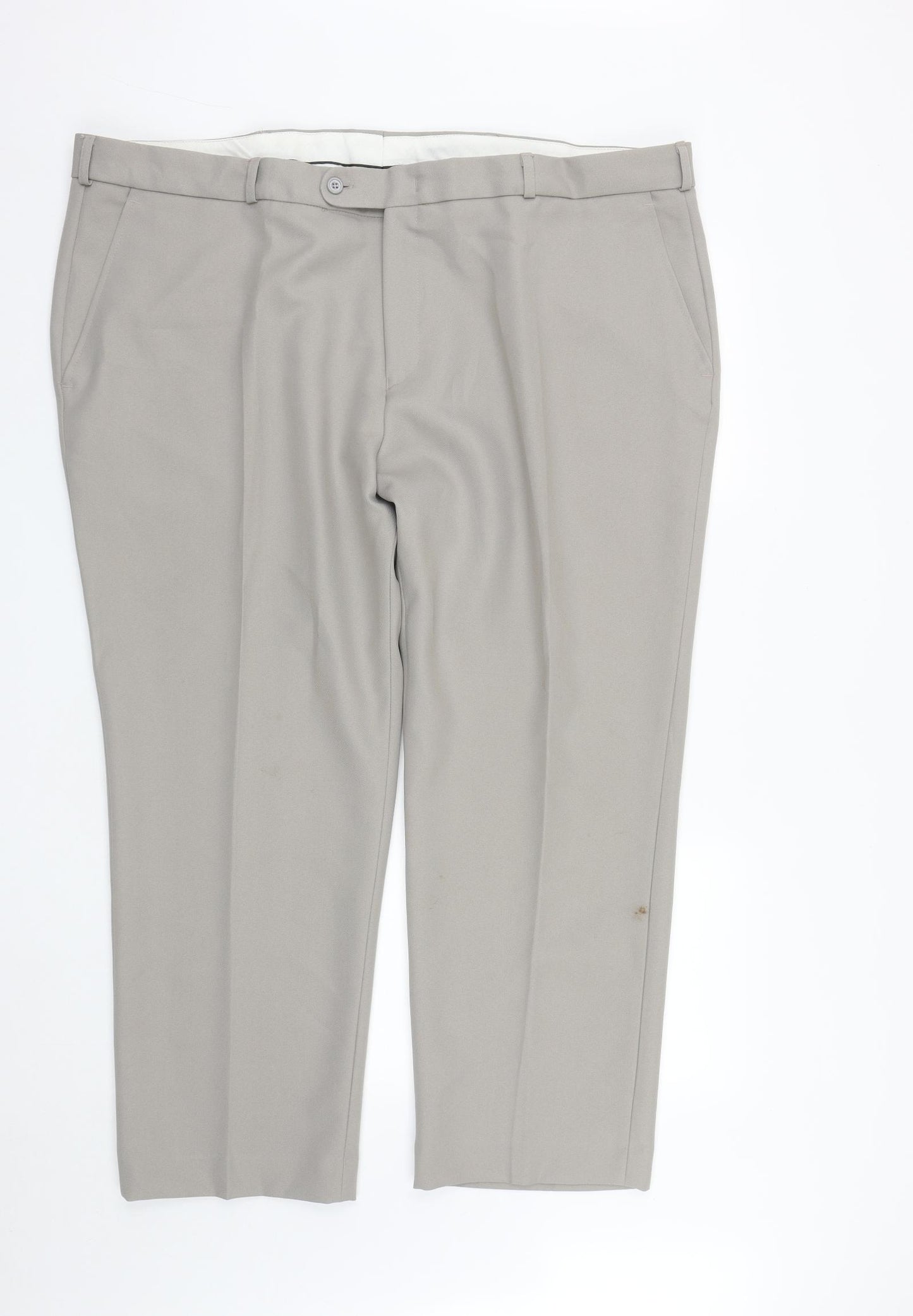 Premier Man Mens Beige  Polyester Trousers  Size 44 in L30 in Regular Zip