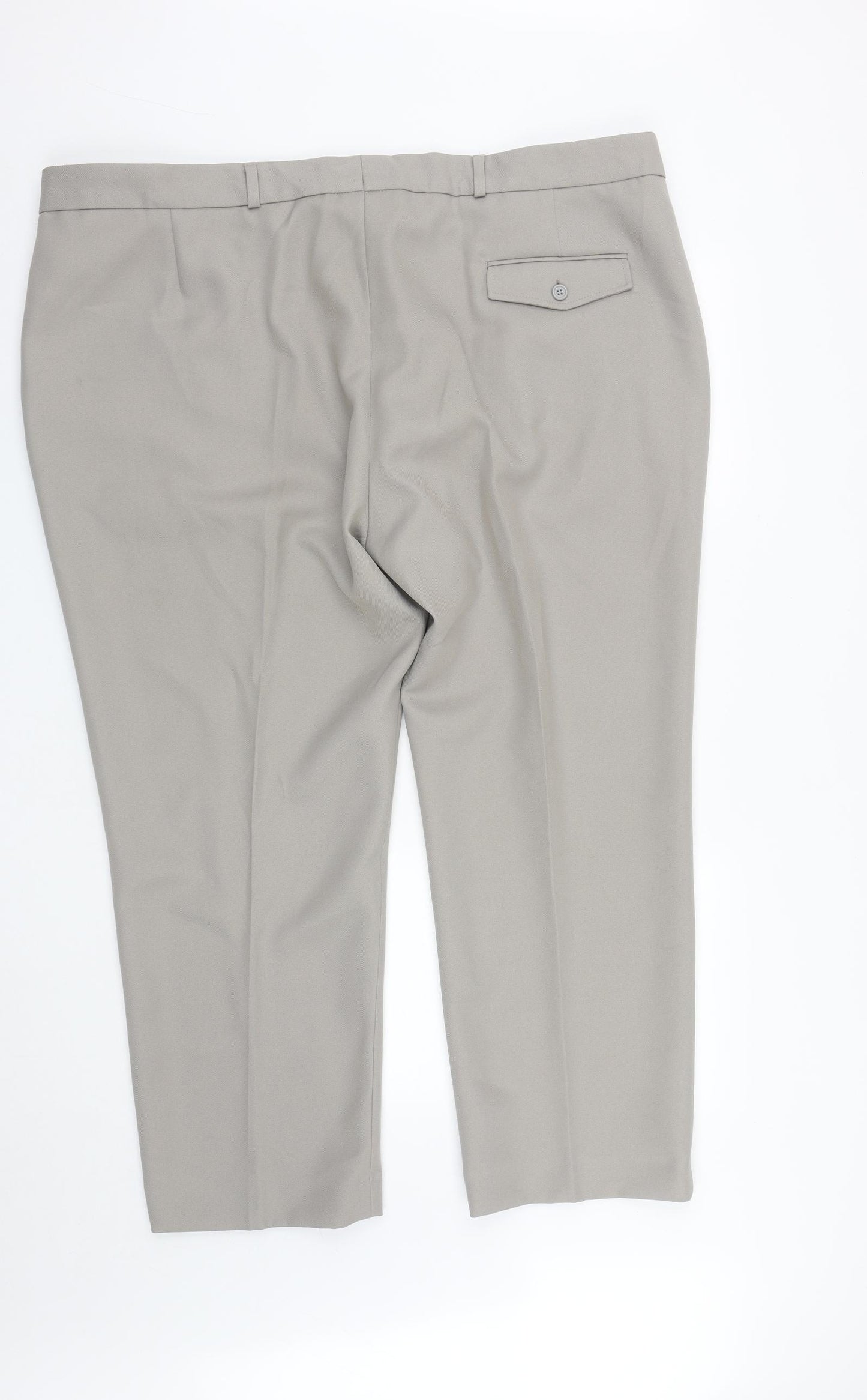 Premier Man Mens Beige  Polyester Trousers  Size 44 in L30 in Regular Zip