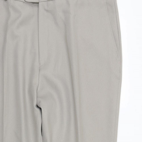 Premier Man Mens Beige  Polyester Trousers  Size 44 in L30 in Regular Zip