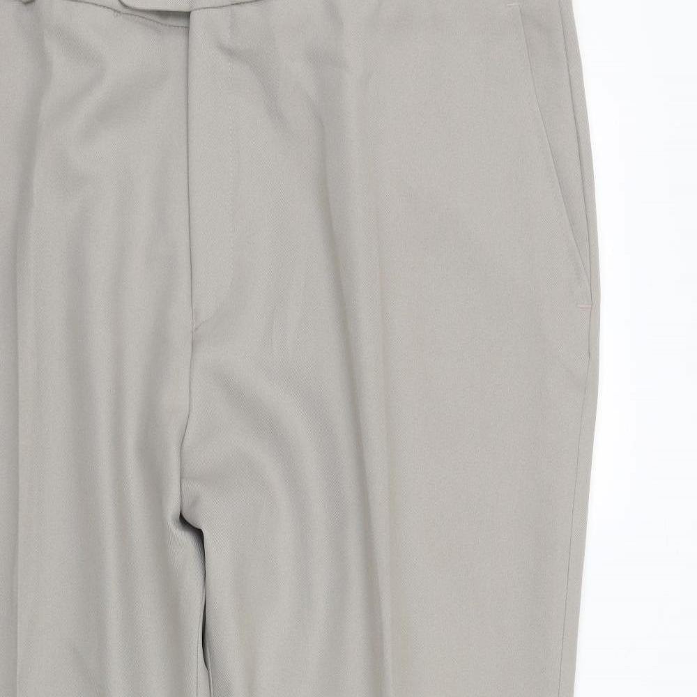 Premier Man Mens Beige  Polyester Trousers  Size 44 in L30 in Regular Zip