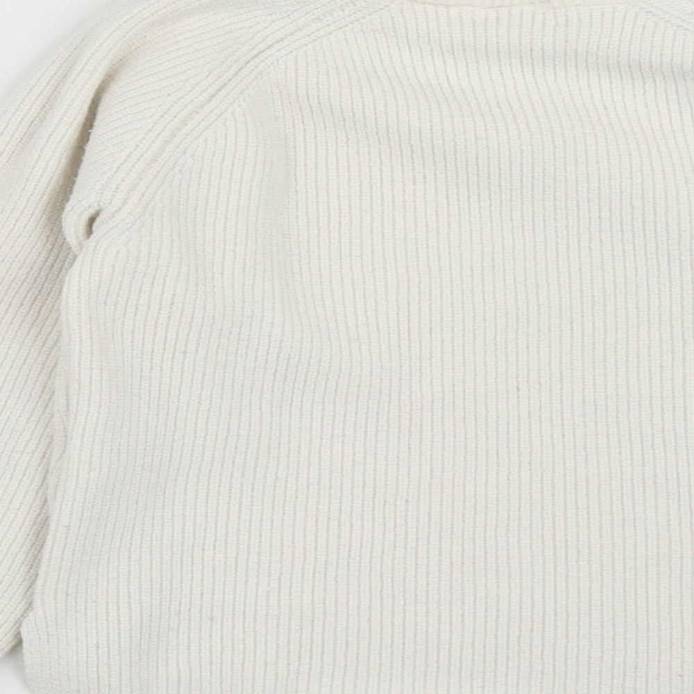 Zara Girls White Round Neck  Polyamide Pullover Jumper Size 4-5 Years