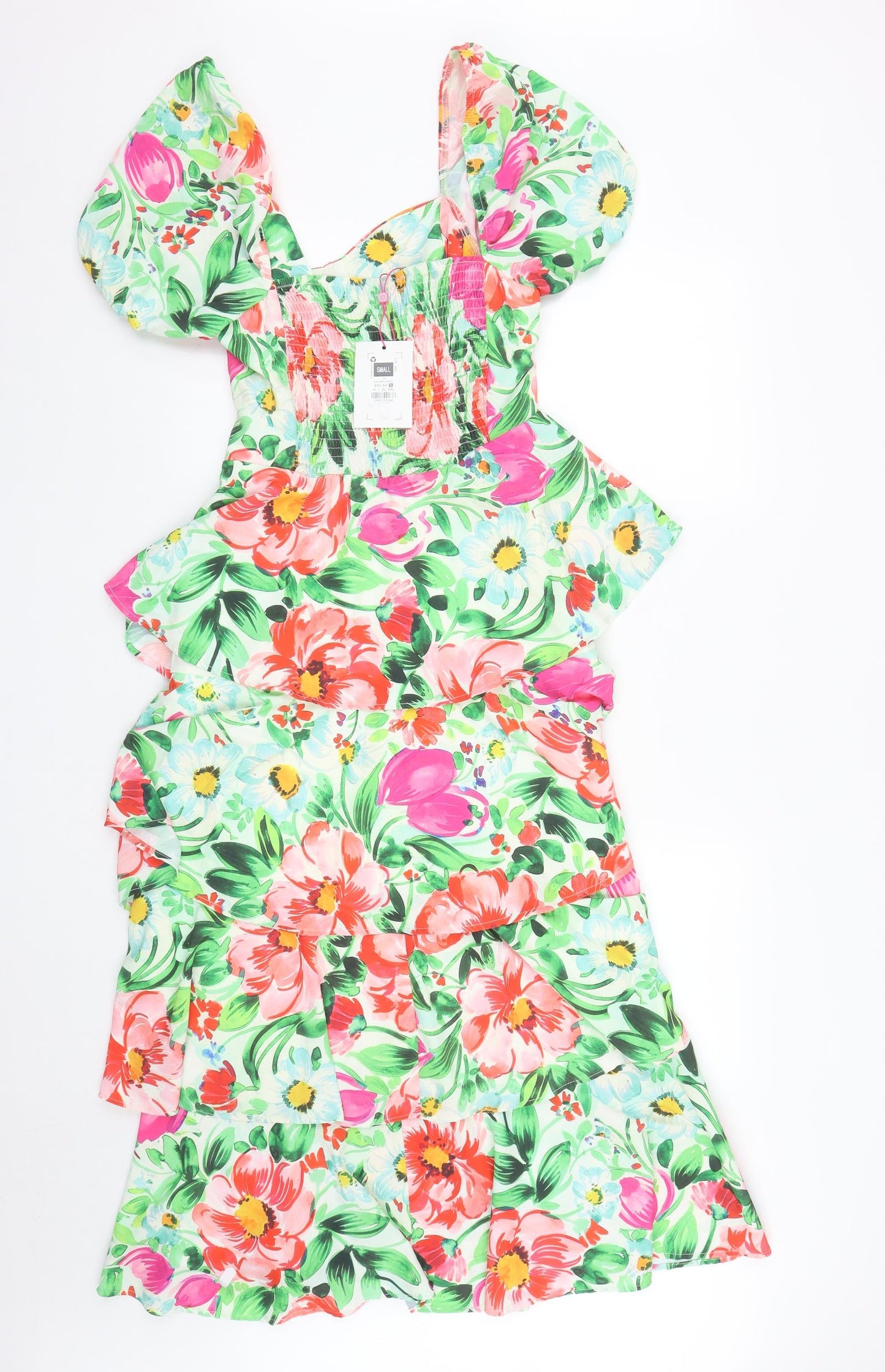 Savida Womens Multicoloured Floral Polyester Fit & Flare  Size S  Sweetheart