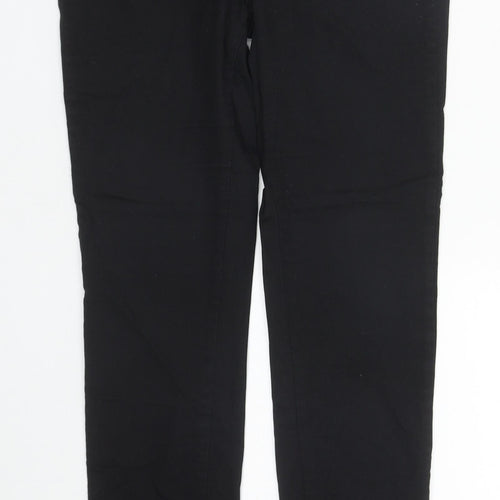 Denim & Co. Womens Black  Cotton Straight Jeans Size 8 L30 in Regular Zip