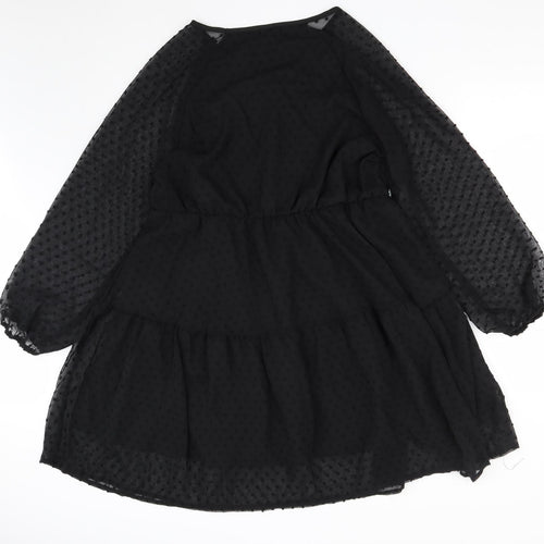 SheIn Womens Black  Polyester Fit & Flare  Size XL  V-Neck