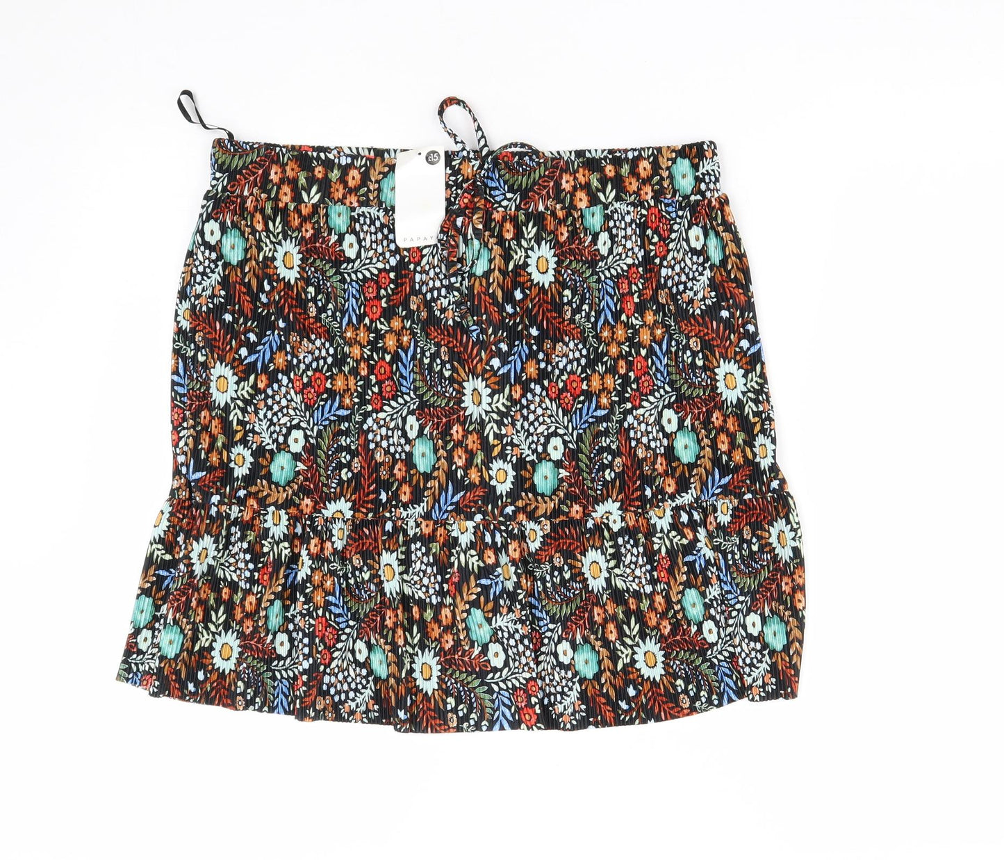 Matalan Womens Multicoloured Floral Polyester Pleated Skirt Size 14