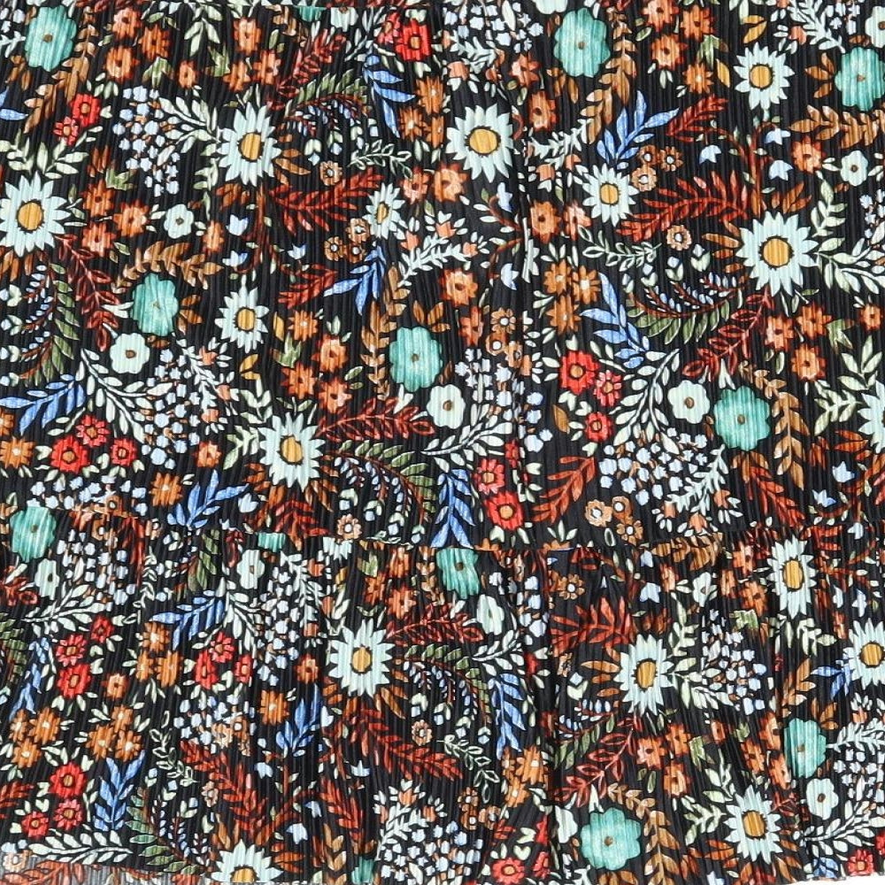 Matalan Womens Multicoloured Floral Polyester Pleated Skirt Size 14