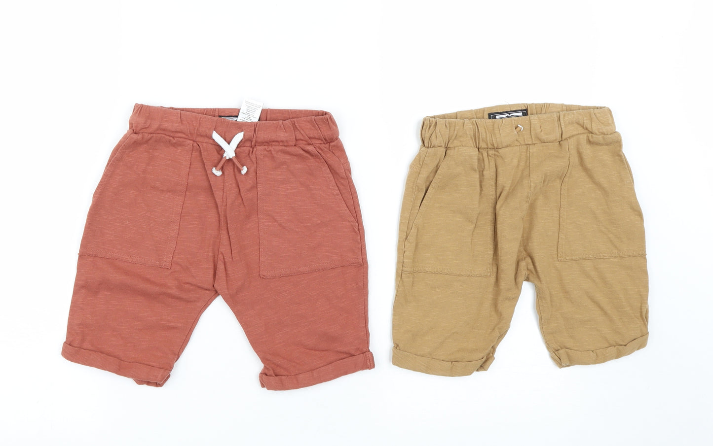 NEXT Boys Multicoloured  Cotton Chino Shorts Size 5-6 Years  Regular Drawstring - Pak Of 2