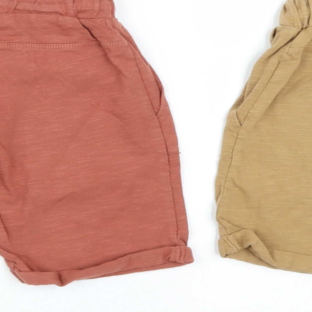 NEXT Boys Multicoloured  Cotton Chino Shorts Size 5-6 Years  Regular Drawstring - Pak Of 2