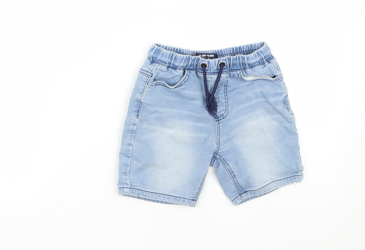 NEXT Boys Blue  Cotton Bermuda Shorts Size 5-6 Years  Regular Drawstring