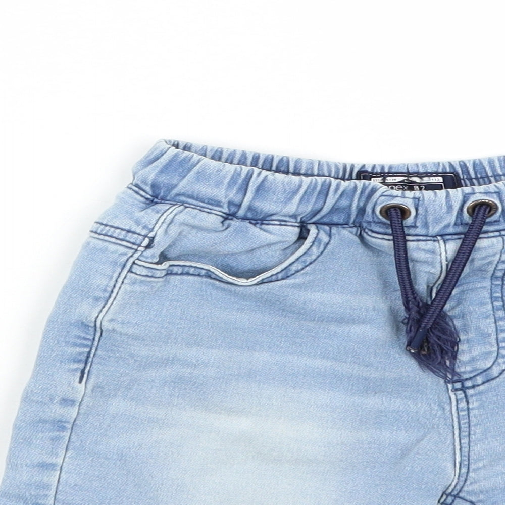 NEXT Boys Blue  Cotton Bermuda Shorts Size 5-6 Years  Regular Drawstring