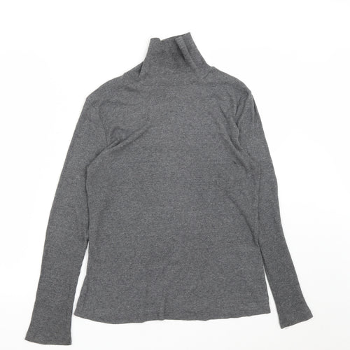 Dorothy Perkins Womens Grey High Neck  Cotton Pullover Jumper Size 16