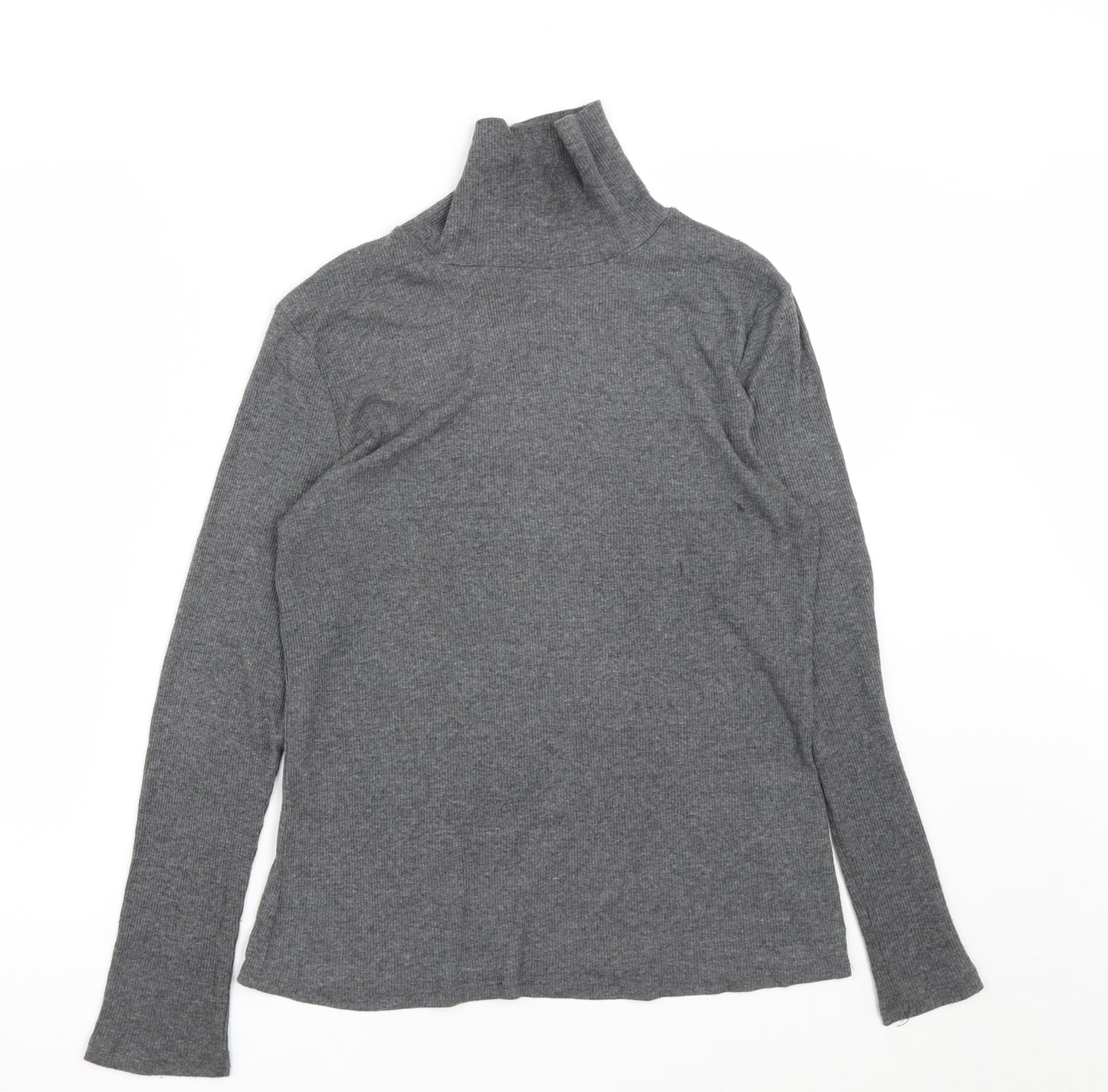 Dorothy Perkins Womens Grey High Neck  Cotton Pullover Jumper Size 16