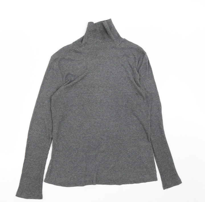 Dorothy Perkins Womens Grey High Neck Cotton Pullover Jumper Size 16