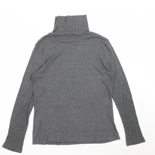 Dorothy Perkins Womens Grey High Neck  Cotton Pullover Jumper Size 16