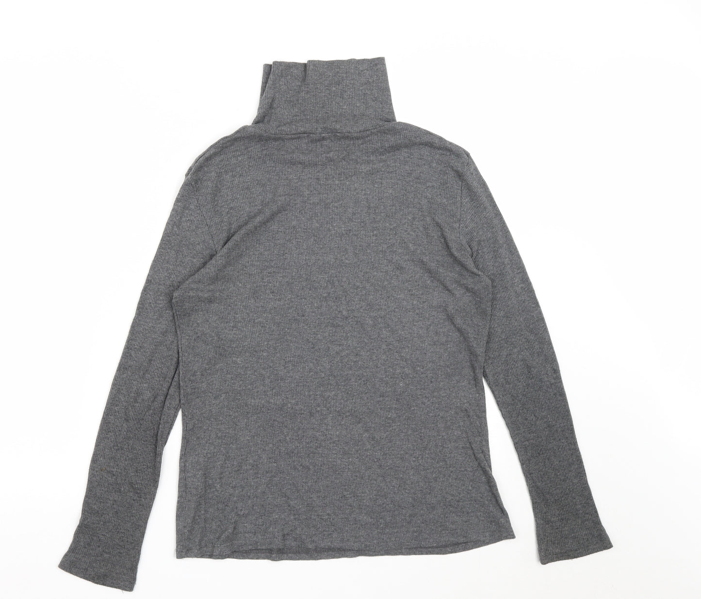 Dorothy Perkins Womens Grey High Neck  Cotton Pullover Jumper Size 16