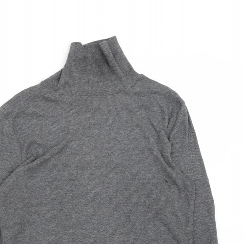 Dorothy Perkins Womens Grey High Neck  Cotton Pullover Jumper Size 16
