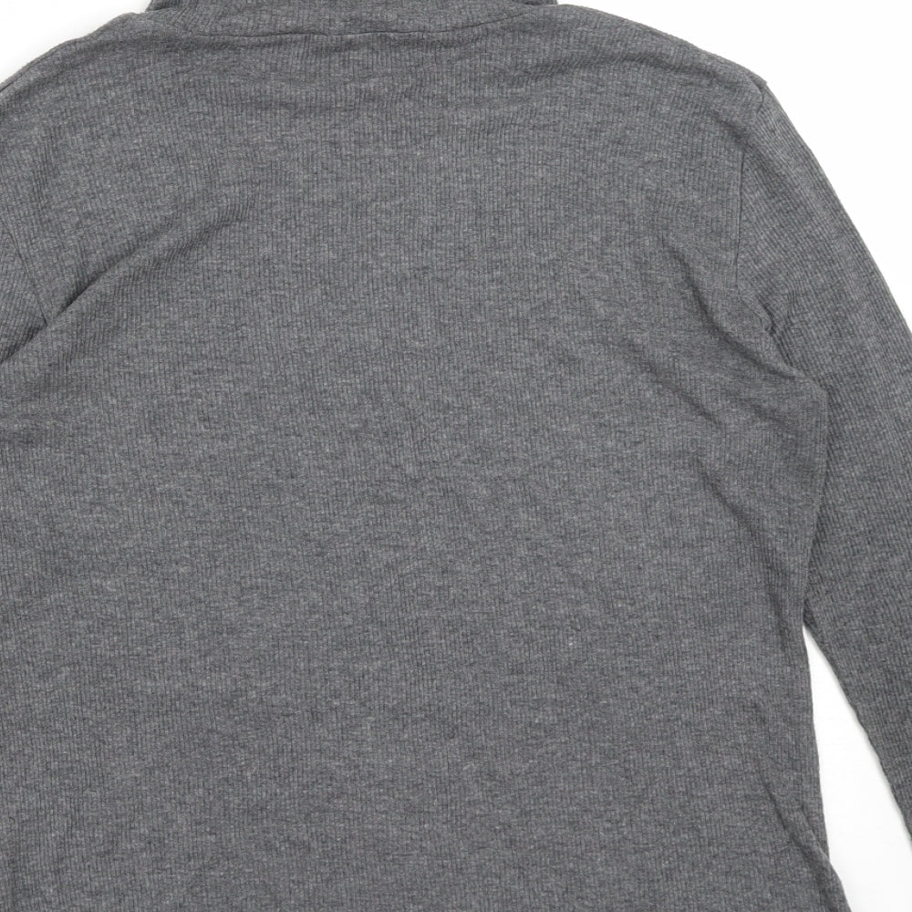 Dorothy Perkins Womens Grey High Neck  Cotton Pullover Jumper Size 16