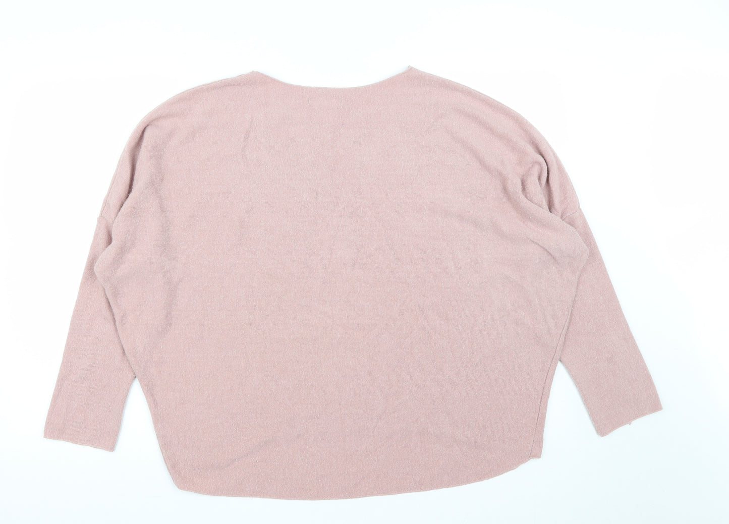Preworn Womens Pink Round Neck  Viscose Pullover Jumper Size M