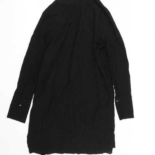 H&M Womens Black  Lyocell Basic Button-Up Size M Collared