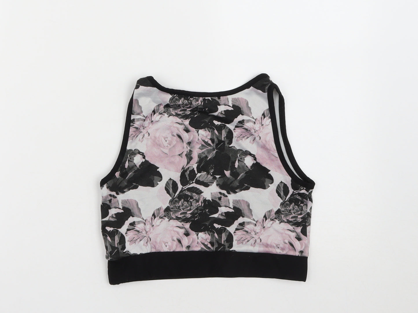 F&F Girls Multicoloured Floral Polyester Cropped Tank Size 11-12 Years Round Neck