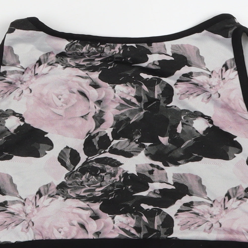 F&F Girls Multicoloured Floral Polyester Cropped Tank Size 11-12 Years Round Neck