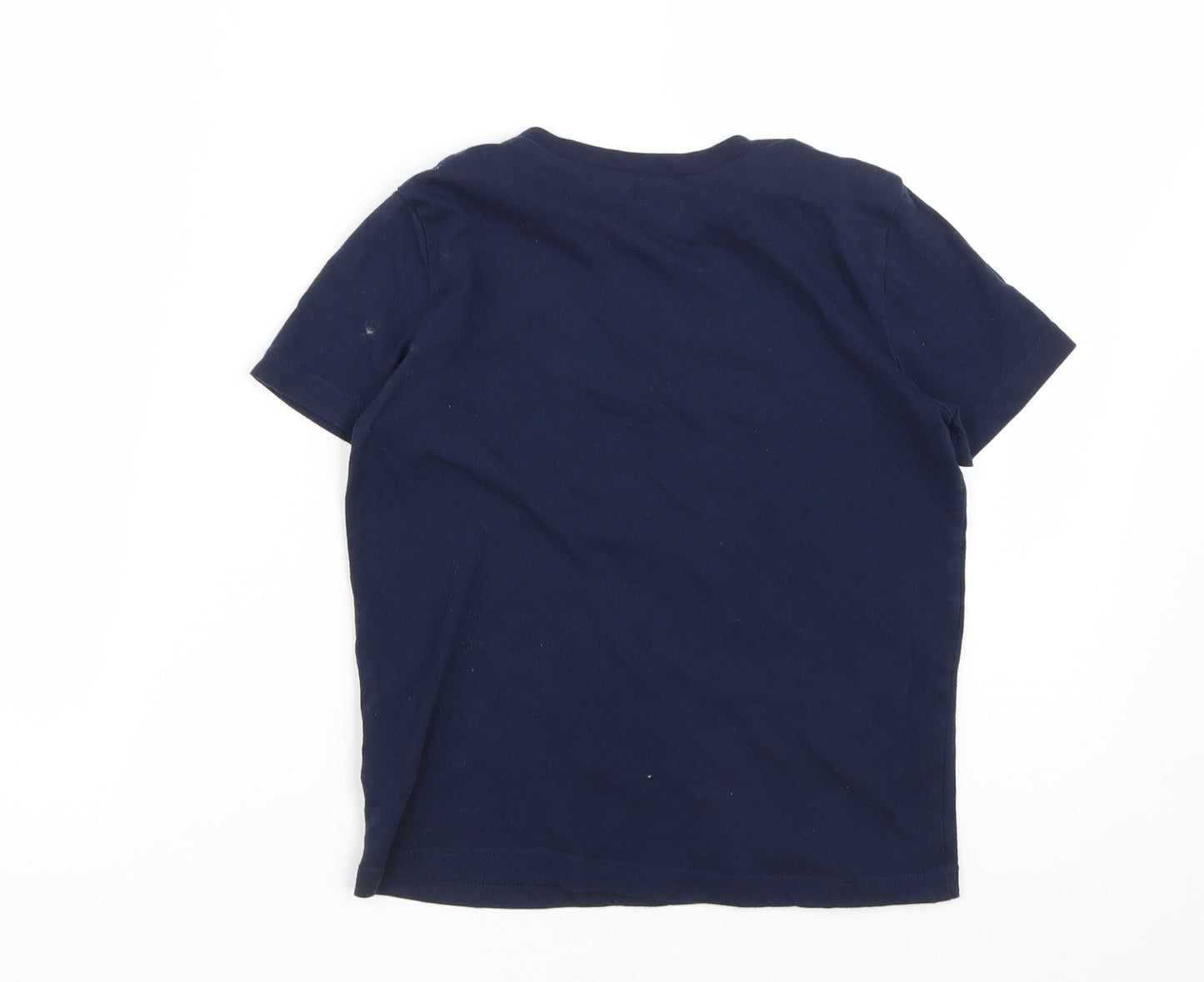 Old Navy Boys Blue  Cotton Basic T-Shirt Size 6-7 Years Round Neck