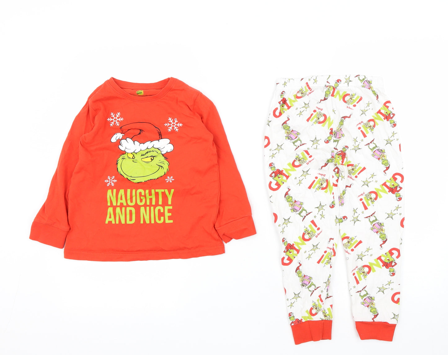 The Grinch Boys Red  Cotton  Pyjama Set Size 4-5 Years