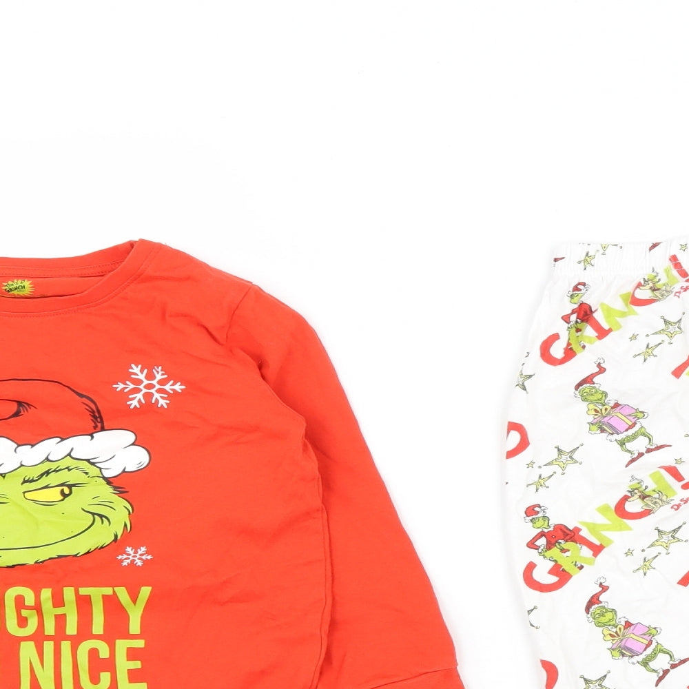 The Grinch Boys Red  Cotton  Pyjama Set Size 4-5 Years