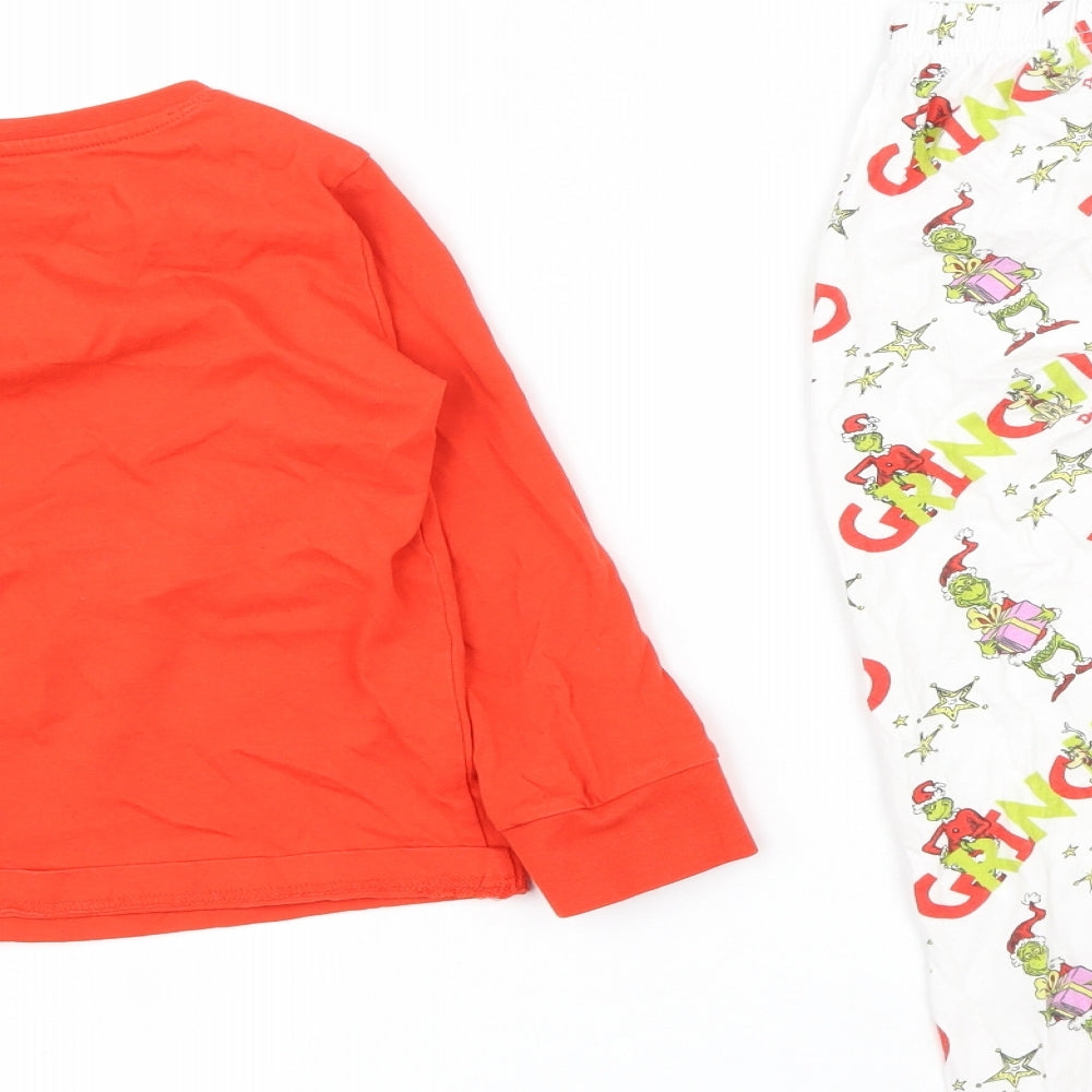 The Grinch Boys Red  Cotton  Pyjama Set Size 4-5 Years