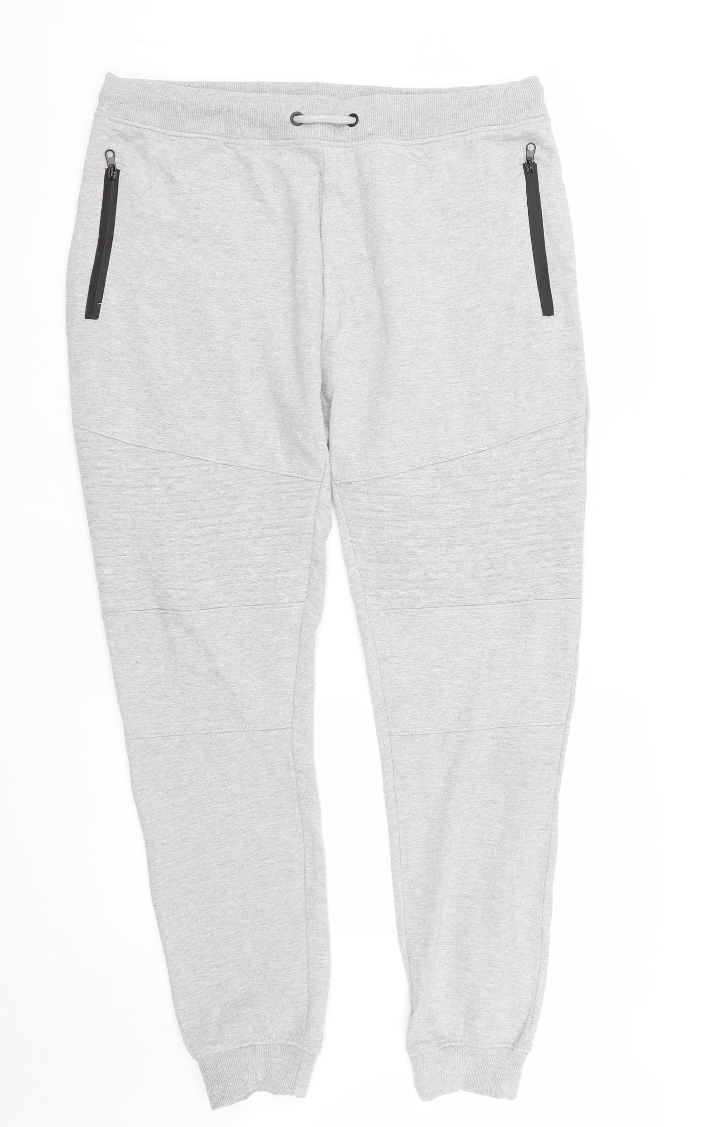 Pep&Co Mens Grey  Cotton Jogger Trousers Size XL L30 in Regular Drawstring