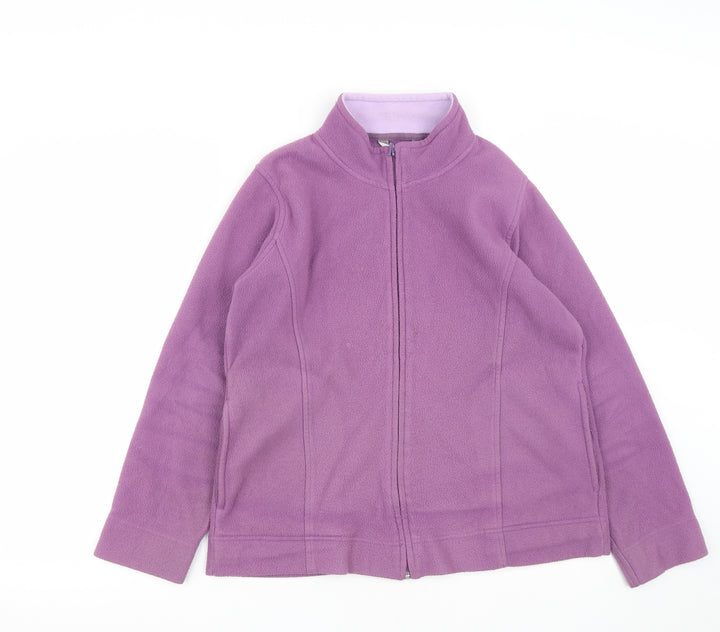EWM Womens Purple Polyester Full Zip Sweatshirt Size M Zip - Size 14-16