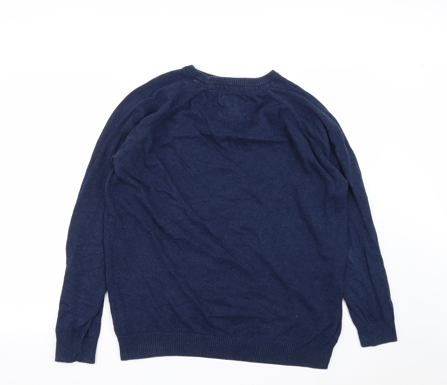 Primark Mens Blue Round Neck  Cotton Pullover Jumper Size XL