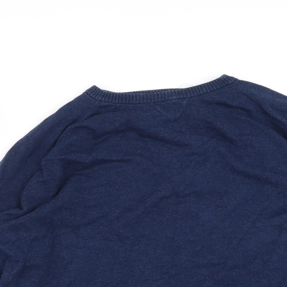 Primark Mens Blue Round Neck  Cotton Pullover Jumper Size XL