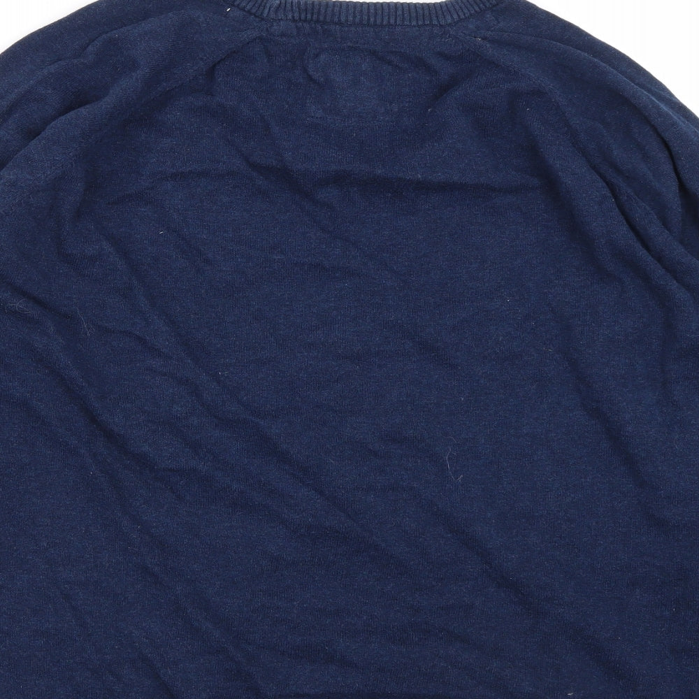 Primark Mens Blue Round Neck  Cotton Pullover Jumper Size XL
