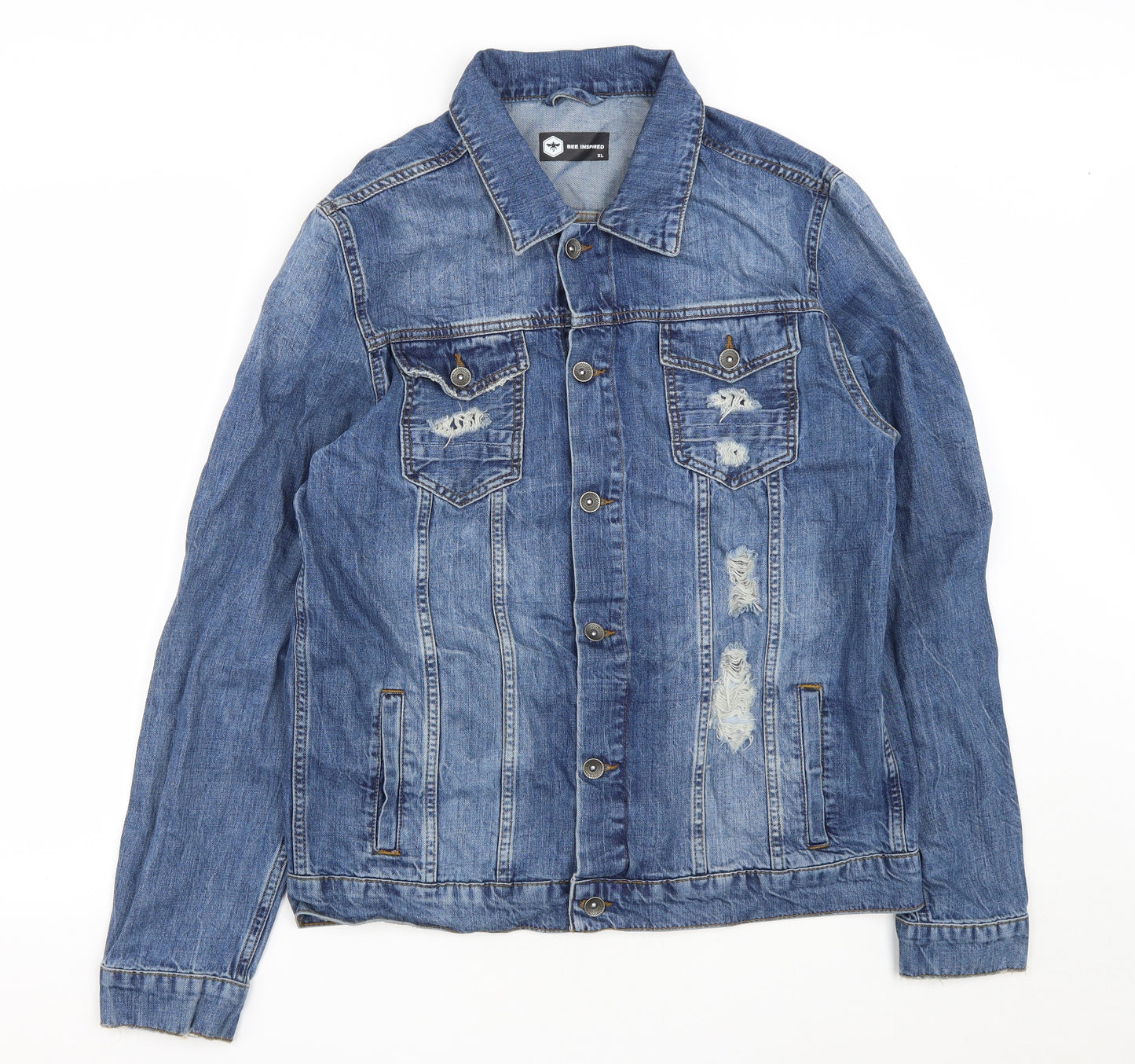 Bee Inspired Mens Blue   Jacket  Size XL  Button