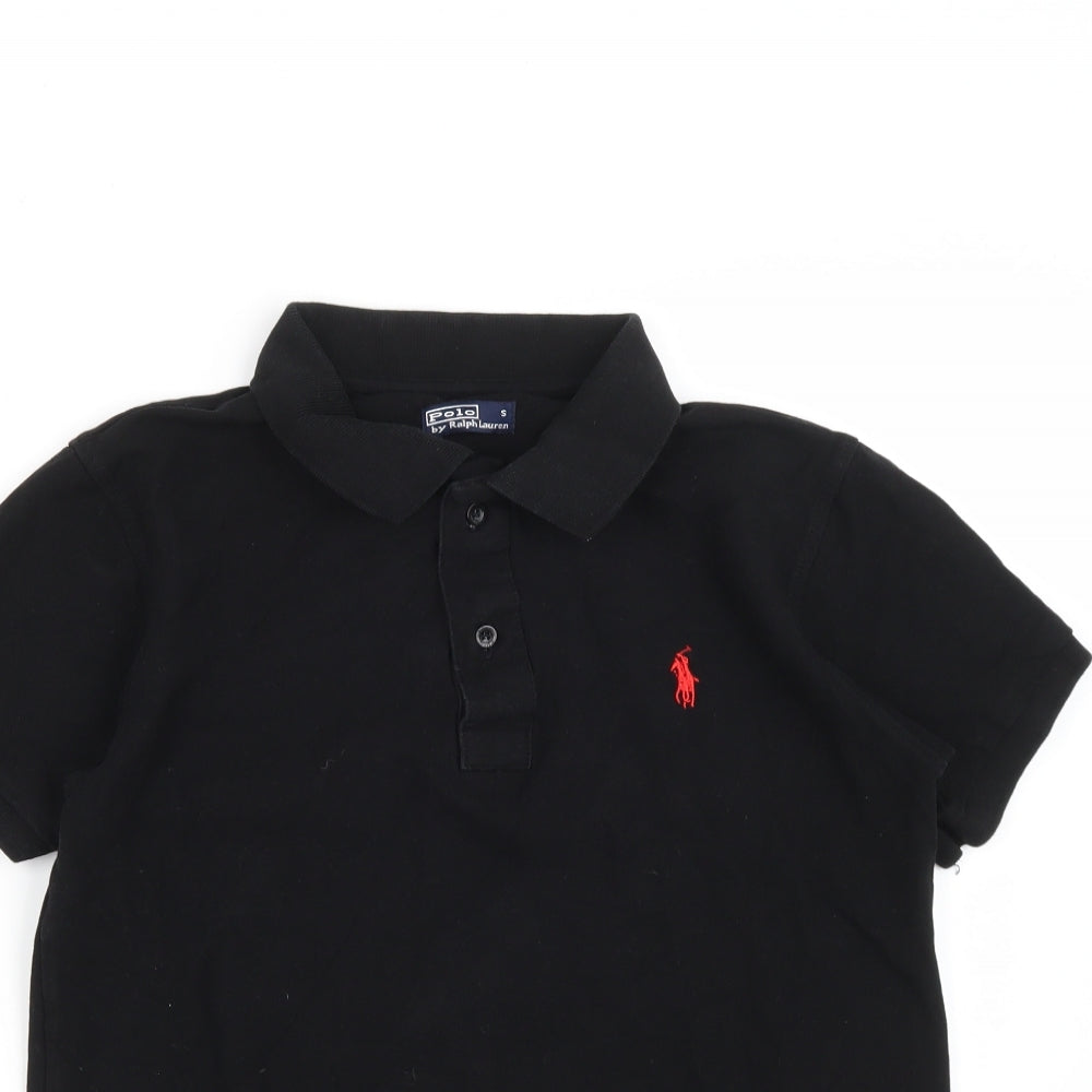 Polo Ralph Lauren Mens Black  Cotton  Polo Size S Collared Button