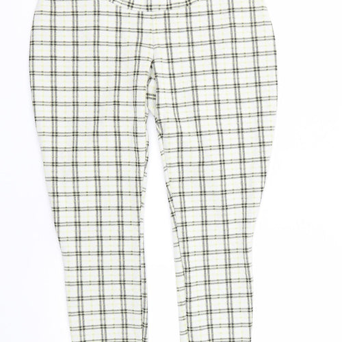 ASOS Womens Multicoloured Plaid Polyester Cropped Trousers Size 8 L25 in Regular