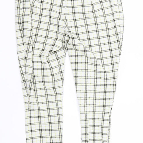 ASOS Womens Multicoloured Plaid Polyester Cropped Trousers Size 8 L25 in Regular
