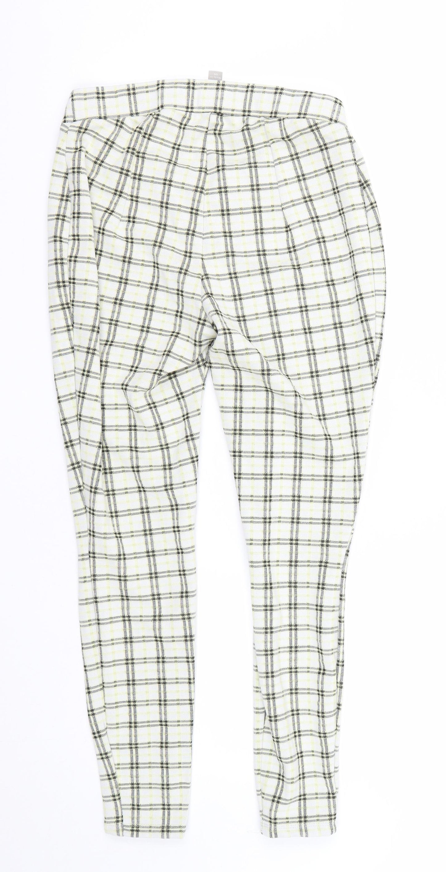 ASOS Womens Multicoloured Plaid Polyester Cropped Trousers Size 8 L25 in Regular