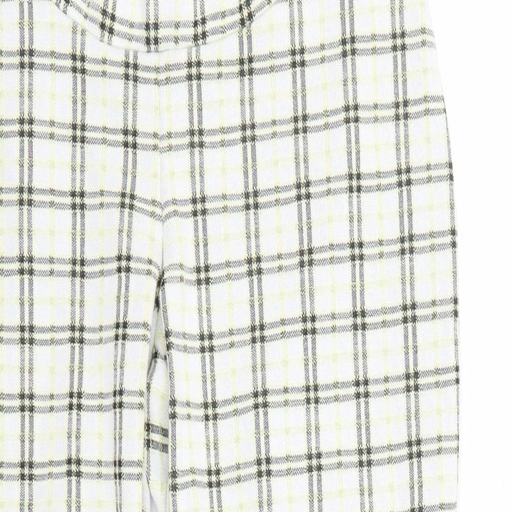 ASOS Womens Multicoloured Plaid Polyester Cropped Trousers Size 8 L25 in Regular