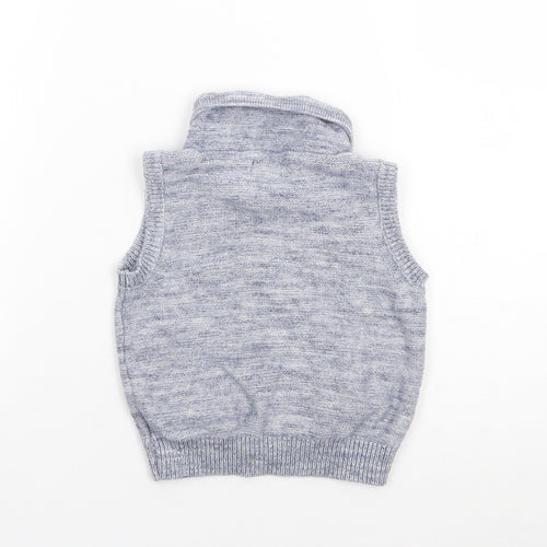 NEXT Boys Blue  100% Cotton Vest Jumper Size 9-12 Months  Pullover