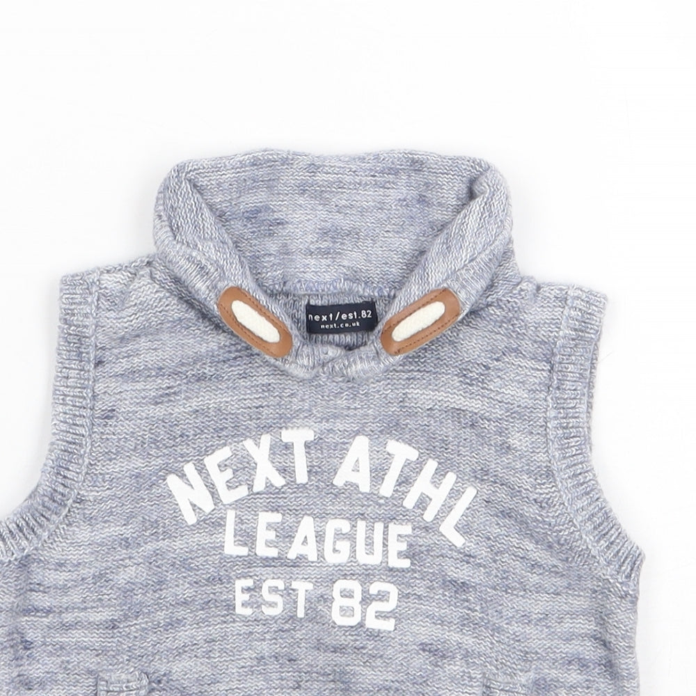 NEXT Boys Blue  100% Cotton Vest Jumper Size 9-12 Months  Pullover