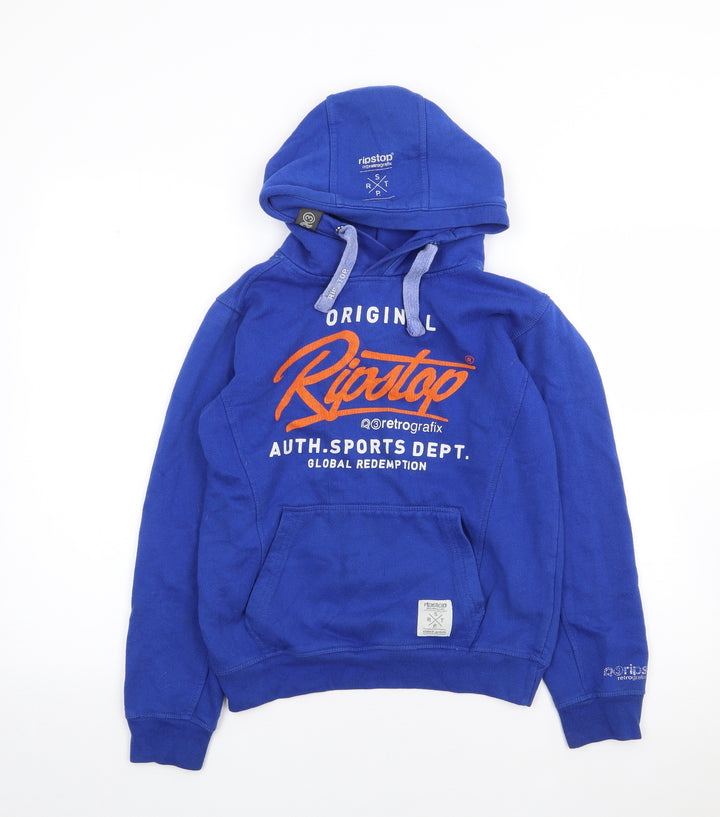 Ripstop Boys Blue  Cotton Pullover Hoodie Size S  Pullover