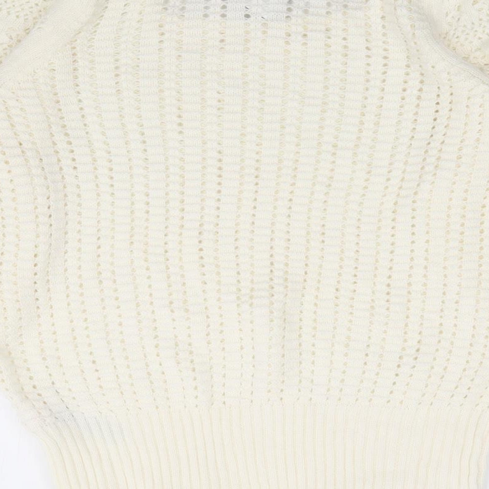 Dorothy Perkins  Womens Ivory Round Neck  Cotton Pullover Jumper Size M