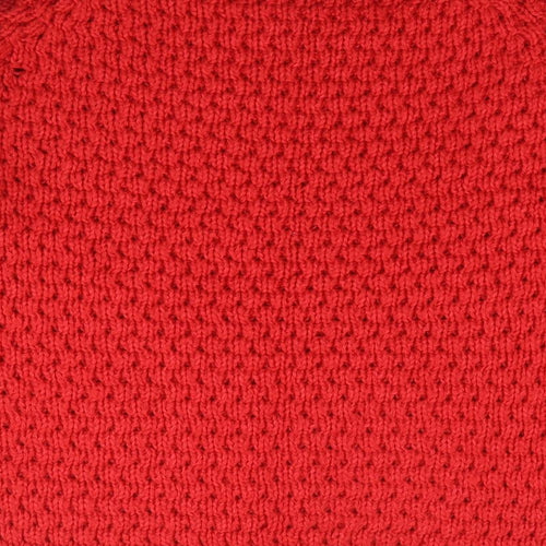 Primark Womens Red Scoop Neck  Acrylic Pullover Jumper Size 12