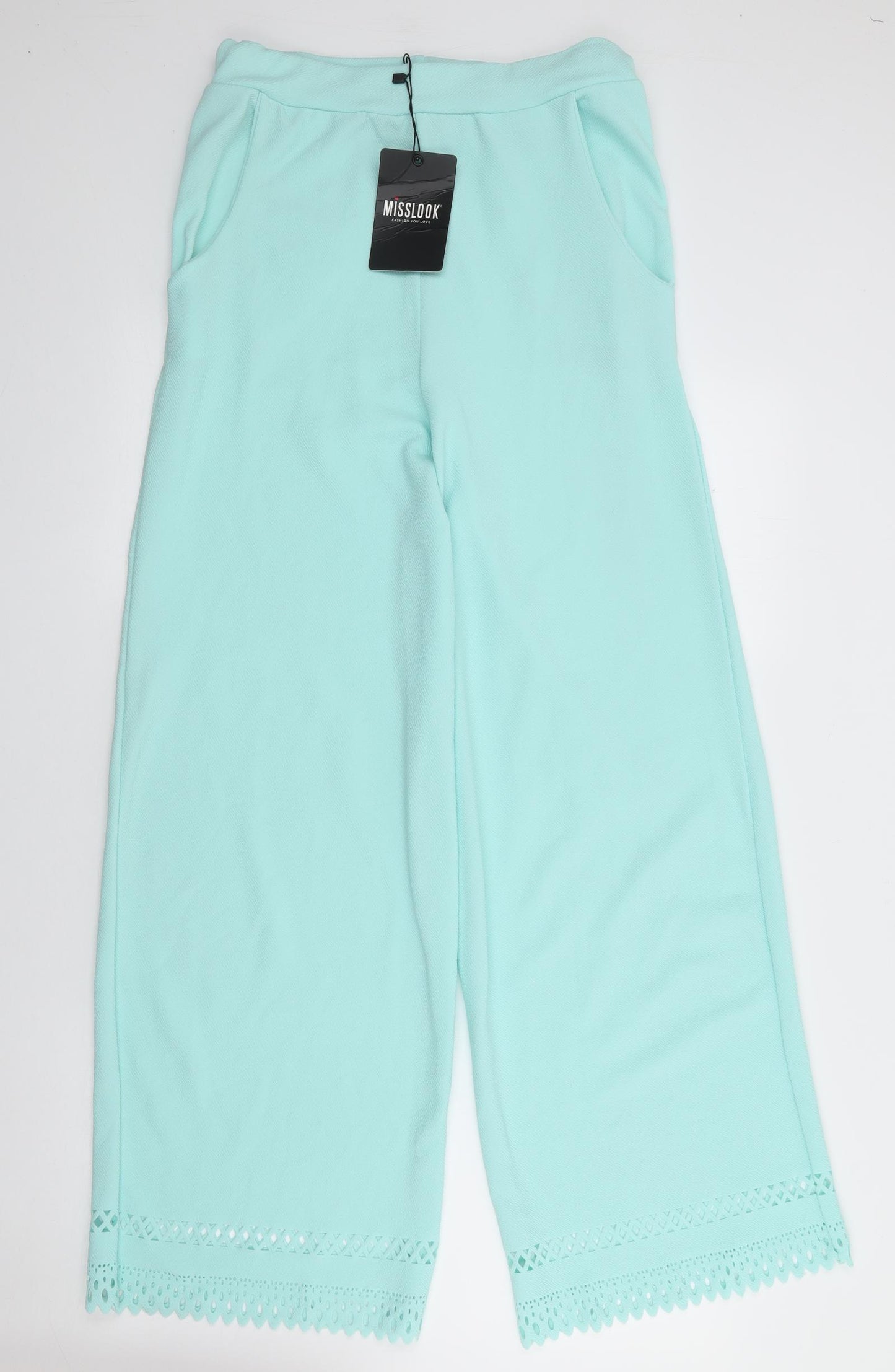 Miss Look Womens Green  Polyester Trousers  Size 10 L30 in Regular